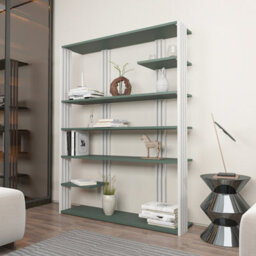 Decorotika Jeni Bookcase Shelving Unit Green & White - thumbnail 3