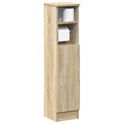 Walplus Bathroom Cabinet With Roll Holder Sonoma Oak 20.5X22X90 Cm - image 1