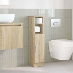 Walplus Bathroom Cabinet With Roll Holder Sonoma Oak 20.5X22X90 Cm - thumbnail 3