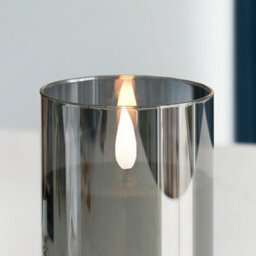 Festive Lights Ember™ Battery Hurricane Smoked-Glass Candle, 15Cm - thumbnail 2