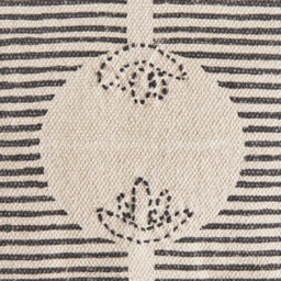 Wyld And Coco Modern Grey Square Pouffe Footstool W45 X D45 X H25Cm - Handcrafted Block-Print Cotton, Retro Boho Style - thumbnail 7