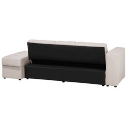 Beliani Sofa Bed 3 Seater Falster Fabric Beige With Storage - thumbnail 7