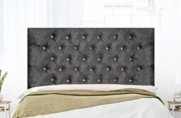 "COOL BED Black Crushed Velvet 3Ft - Single 26"" Chesterfield Headboard" - thumbnail 1
