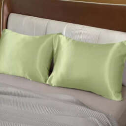 Ameha Mint Stain Silk Pillowcase Ultra Soft Anti Wrinkle Pillow Cover For Hair & Skin Friendly Standard Size 50X75Cm Pair - thumbnail 6