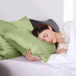Ameha Mint Stain Silk Pillowcase Ultra Soft Anti Wrinkle Pillow Cover For Hair & Skin Friendly Standard Size 50X75Cm Pair - thumbnail 5