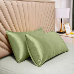 Ameha Mint Stain Silk Pillowcase Ultra Soft Anti Wrinkle Pillow Cover For Hair & Skin Friendly Standard Size 50X75Cm Pair - thumbnail 7