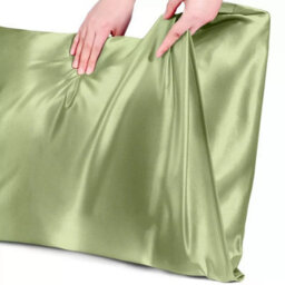 Ameha Mint Stain Silk Pillowcase Ultra Soft Anti Wrinkle Pillow Cover For Hair & Skin Friendly Standard Size 50X75Cm Pair - thumbnail 4