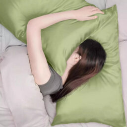 Ameha Mint Stain Silk Pillowcase Ultra Soft Anti Wrinkle Pillow Cover For Hair & Skin Friendly Standard Size 50X75Cm Pair - thumbnail 8