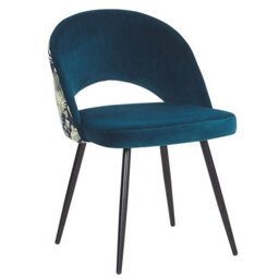 Beliani Set Of 2 Dining Chairs Vivian Velvet Sea Blue - thumbnail 4