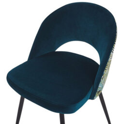Beliani Set Of 2 Dining Chairs Vivian Velvet Sea Blue - thumbnail 7