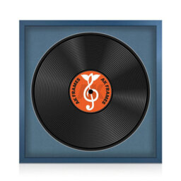 "16X16"" Navy Blue Sleek Vinyl Record Frame With Pompadour Mount For 12 Inch Lp Disc - Ak Frames"