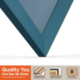 "16X16"" Navy Blue Sleek Vinyl Record Frame With Pompadour Mount For 12 Inch Lp Disc - Ak Frames" - thumbnail 3