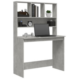 Walplus Desk With Shelves Concrete Grey 102X45X148 Cm Engineered Wood - thumbnail 4