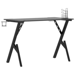 Berkfield Massive Gaming Desk With Y Shape Legs Black 110X60X75 Cm - thumbnail 6