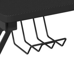 Berkfield Massive Gaming Desk With Y Shape Legs Black 110X60X75 Cm - thumbnail 7