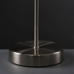 Valuelights Charles Pair Of Brushed Chrome Table Lamps With Pink Tapered Shade - thumbnail 3