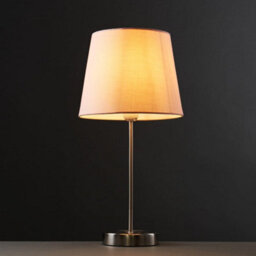 Valuelights Charles Pair Of Brushed Chrome Table Lamps With Pink Tapered Shade - thumbnail 6