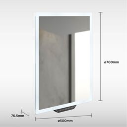 Sensio Luka White Rectangular Illuminated Smart Bathroom Mirror With Alexa (L)70Cm (W)50Cm - thumbnail 5