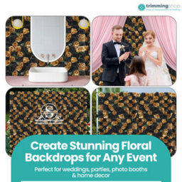 Neel Blue Artificial Flower Wall Backdrop Panel, 60Cm X 40Cm, Champagne Gold Roses - thumbnail 9
