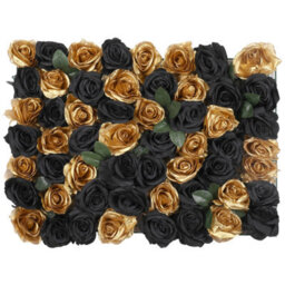 Neel Blue Artificial Flower Wall Backdrop Panel, 60Cm X 40Cm, Champagne Gold Roses