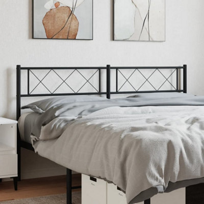 Berkfield Metal Headboard Black 150 Cm - image 1
