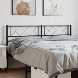Berkfield Metal Headboard Black 150 Cm - thumbnail 1