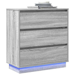 Berkfield Bedside Cabinet With Led Grey Sonoma 71X34,5X75 Cm Engineered Wood - thumbnail 3