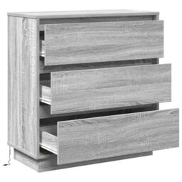 Berkfield Bedside Cabinet With Led Grey Sonoma 71X34,5X75 Cm Engineered Wood - thumbnail 5