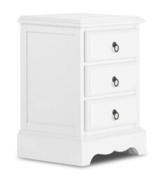 Statement Furniture Romance True White 3 Drawer French Style Bedside Table - thumbnail 3