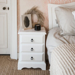 Statement Furniture Romance True White 3 Drawer French Style Bedside Table - thumbnail 1