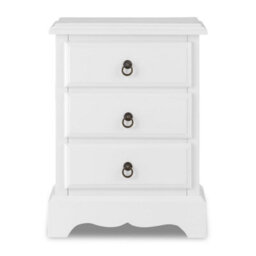 Statement Furniture Romance True White 3 Drawer French Style Bedside Table - thumbnail 2