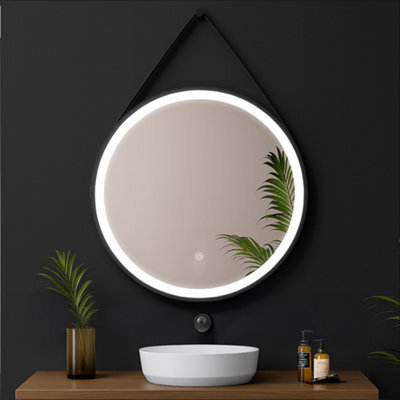 Arko Bathroom Mirror With Led Lights 600X600mm - Wall Mounted Vanity Large Round Mirror - Illuminated Led Mirror - image 1