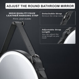 Arko Bathroom Mirror With Led Lights 600X600mm - Wall Mounted Vanity Large Round Mirror - Illuminated Led Mirror - thumbnail 4