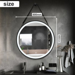 Arko Bathroom Mirror With Led Lights 600X600mm - Wall Mounted Vanity Large Round Mirror - Illuminated Led Mirror - thumbnail 2