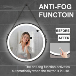 Arko Bathroom Mirror With Led Lights 600X600mm - Wall Mounted Vanity Large Round Mirror - Illuminated Led Mirror - thumbnail 3