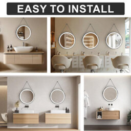 Arko Bathroom Mirror With Led Lights 600X600mm - Wall Mounted Vanity Large Round Mirror - Illuminated Led Mirror - thumbnail 9