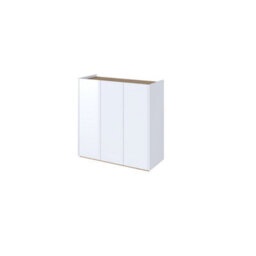 Arte Modern Easy 3 Sideboard Cabinet H950mm W950mm D400mm, White Gloss Fronts & Oak Scandi, Three Doors, Four Shelves, Led Lighting - thumbnail 1
