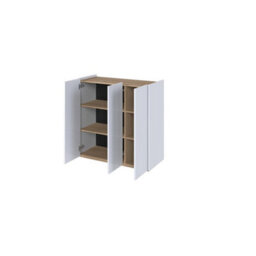 Arte Modern Easy 3 Sideboard Cabinet H950mm W950mm D400mm, White Gloss Fronts & Oak Scandi, Three Doors, Four Shelves, Led Lighting - thumbnail 2