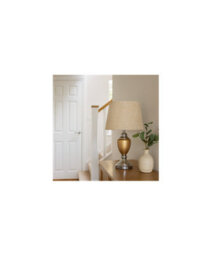 Lighting Supermarket Malham Ceramic Table Lamp With Matching Drum Shade - Champagne Gold & Satin Silver - thumbnail 6
