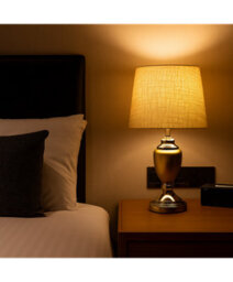 Lighting Supermarket Malham Ceramic Table Lamp With Matching Drum Shade - Champagne Gold & Satin Silver - thumbnail 5