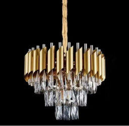 Mihomeuk Kirie Full Gold Tear Crystal Led Chandelier With Adjustable Height