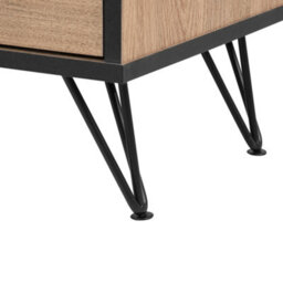 Beliani Tv Stand For 55-Inch Tvs, Light Wood And Black Metal, Cable Management - thumbnail 9