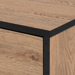 Beliani Tv Stand For 55-Inch Tvs, Light Wood And Black Metal, Cable Management - thumbnail 7