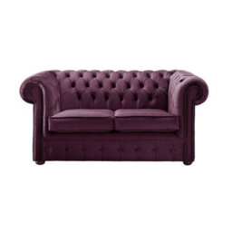Chesterfield 2 Seater Fabric Malta 01 Purple Sofa - thumbnail 2