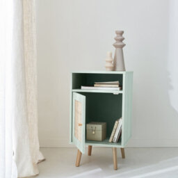 Sweeek - Scandi-Style Bedside Table With Drawer Boheme Celadon Green 39X40X70 Cm - thumbnail 6