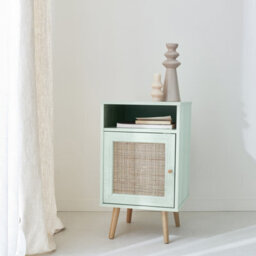 Sweeek - Scandi-Style Bedside Table With Drawer Boheme Celadon Green 39X40X70 Cm - thumbnail 5