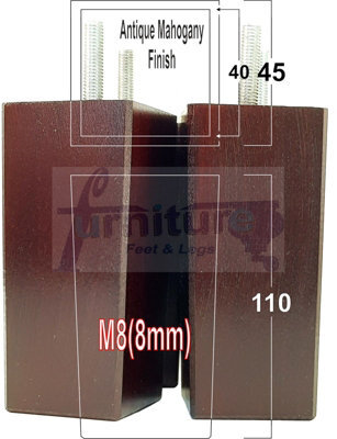 L&F 4X Replacement Furniture Legs Solid Wood 110mm High Sofas Chairs Settee Cabinets Legs M8 Tsp2055 - image 1