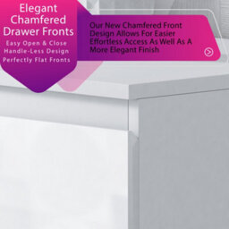 Fwstyle Stora White Gloss 8 Drawer Chest (H) 99Cm (W) 110Cm (D) 40Cm - Extra Deep 14Cm Drawers - thumbnail 4