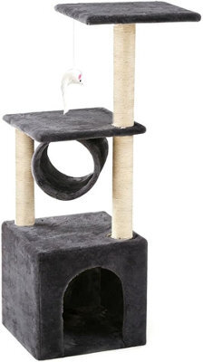 Cat Tree Tower For Indoor Cats 36 Inch Compact Multi Level Cat Furniture Condo Bed Tunnel Plush Platforms Sisal Posts - image 1