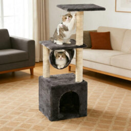 Cat Tree Tower For Indoor Cats 36 Inch Compact Multi Level Cat Furniture Condo Bed Tunnel Plush Platforms Sisal Posts - thumbnail 5